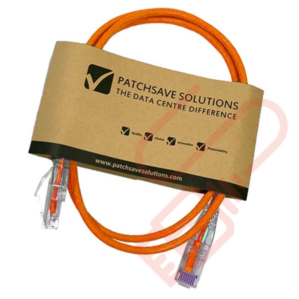 Cat6 Slim U/UTP Small Diameter Snagless Booted Patch Cables Orange