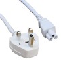 UK Plug (5 Amp) - C5 Clover Leaf PVC Power Cable 1.8m White