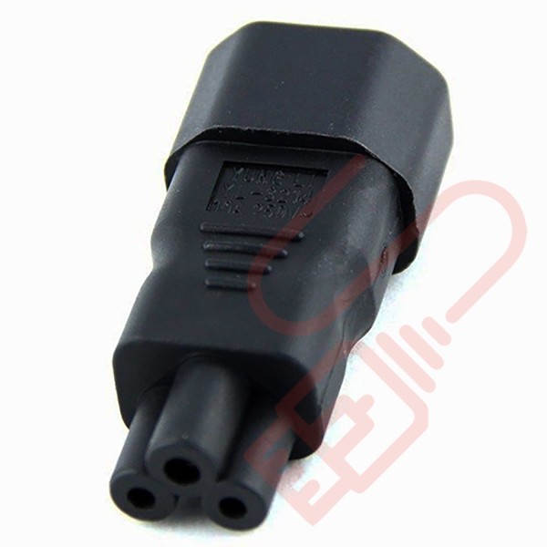 IEC Male C14 to Clover Leaf C5 Female Power Adapter