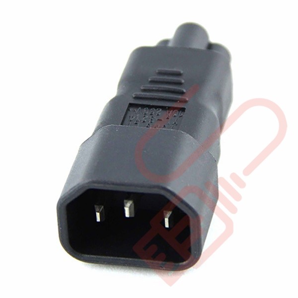 IEC Male C14 to Clover Leaf C5 Female Power Adapter