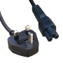 UK Plug (5 Amp) to C5 Clover Leaf PVC Power Cables Black