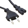 Euro 2 Pin Flat to IEC C7 Figure of 8 Connector Power Cables Black