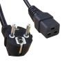 Schuko Euro Angled Right to IEC C19 Connector Power Cables 2.5m Black