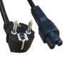 Schuko Euro Angled Right to IEC C5 Clover Leaf Power Cables 2m Black