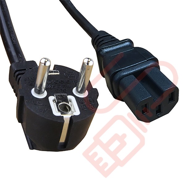 2.5 Metre Schuko Euro Right Angled to IEC C15 HOT Connector Power Cables