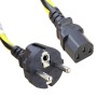 1.8 Metre (6ft) Schuko Euro to C13 Caution Black & Yellow Cables