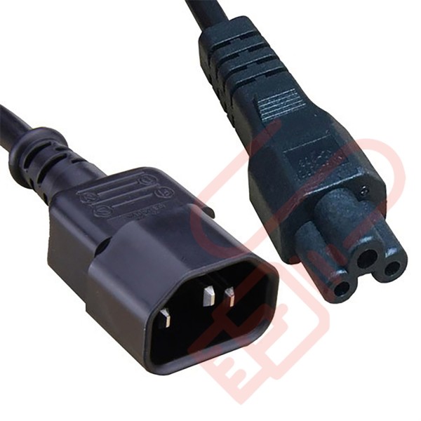 C5 Clover Leaf  to C14 High Grade H05VV-F Power Cable Black