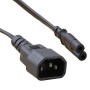 C7 Figure of 8 to C14 High Grade H05VV-F Power Cable Black