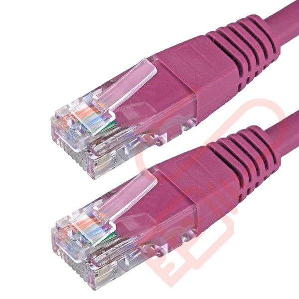 Cat6 Patch Cables RJ45 UTP High Grade PVC Flush Booted Pink