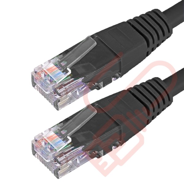 Cat6 Patch Cables RJ45 UTP High Grade PVC Flush Booted Black