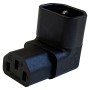 IEC Right Angled C14 Male (Up) to C13 Female Power Adapter