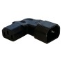 IEC Left Angled C14 Male to C13 Female Power Adapter