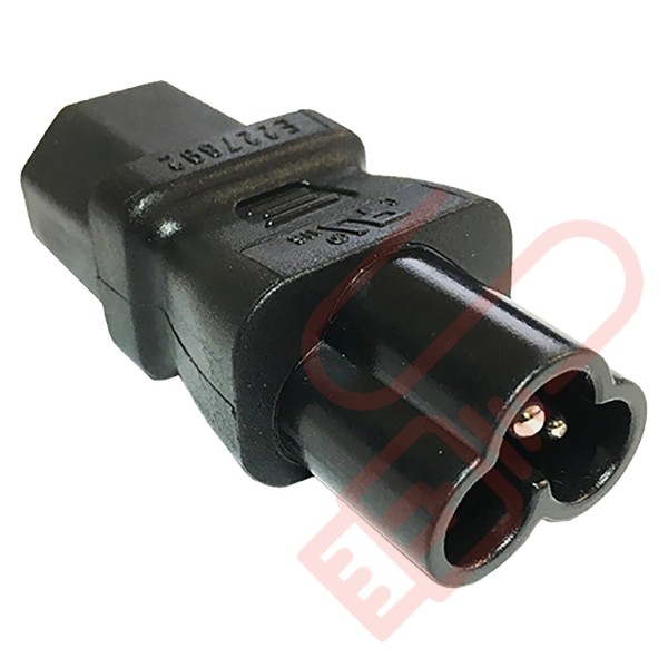 IEC Female C13 to Clover Leaf C6 Male Power Adapter