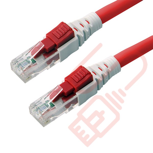 Lockable Cat6 Patch Cables RJ45 UTP LSZH Red