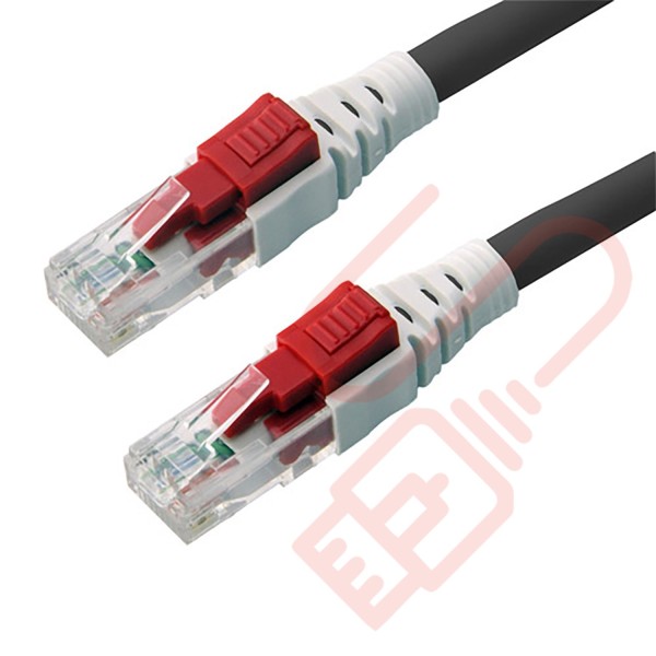 Lockable Cat6 Patch Cables RJ45 UTP LSZH Black
