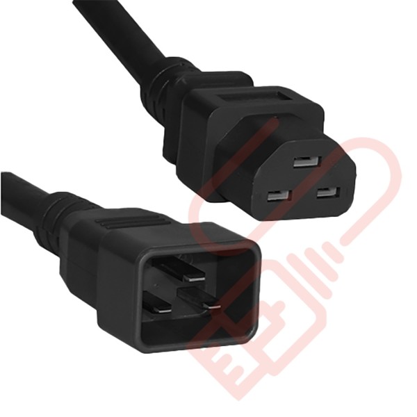 C20 to C21 High Grade SJT 16A Power Cables Black