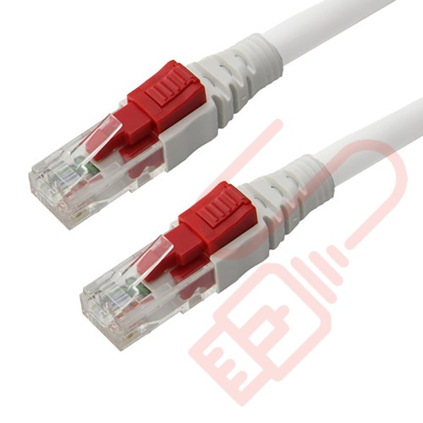 Lockable Cat6 Patch Cables RJ45 UTP LSZH White