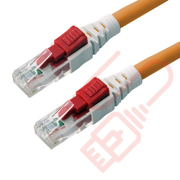 Lockable Cat6 Patch Cables RJ45 UTP LSZH Orange