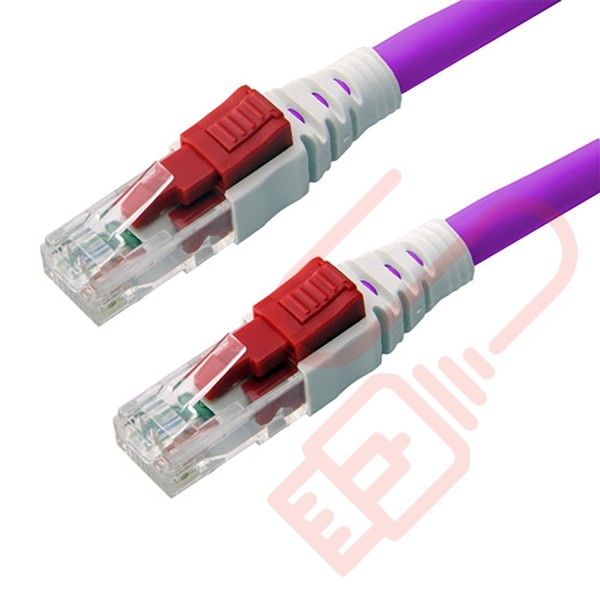 Lockable Cat6 Patch Cables RJ45 UTP LSZH Purple