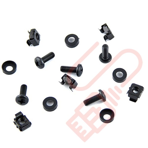 M6 Cage Nuts & Screws (bag of 50) in Black