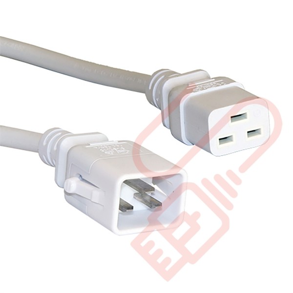 C19 to C20 'P-Lock' Power Cable White