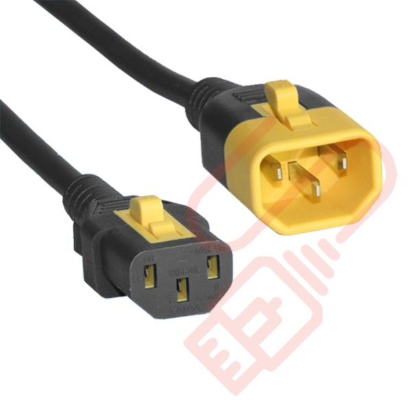C13 to C14 'V-Lock' Power Cable Black