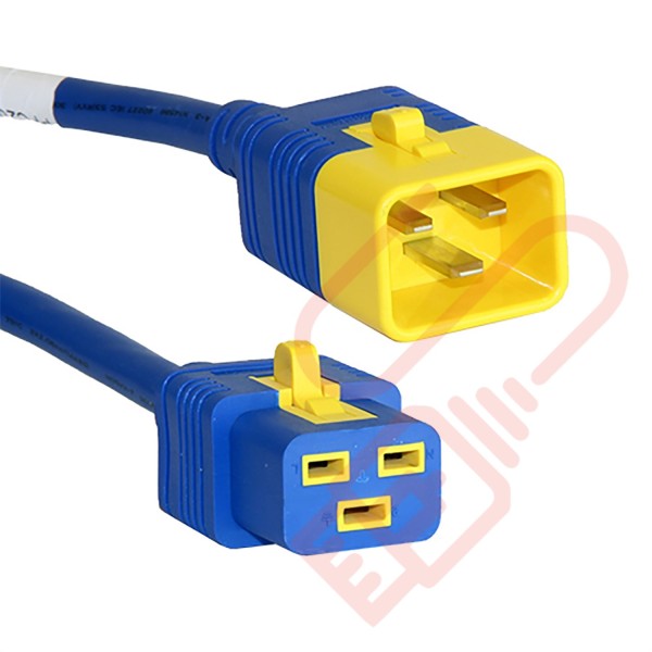 C19 to C20 'V-Lock' Power Cable Blue