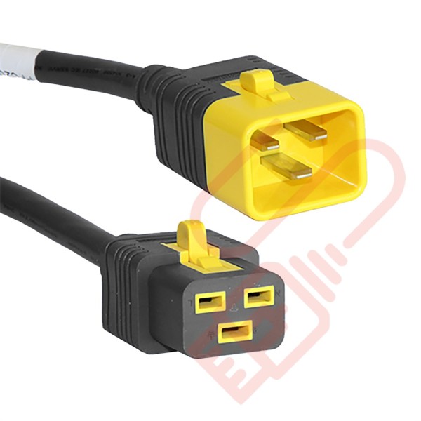 C19 to C20 'V-Lock' Power Cable Black