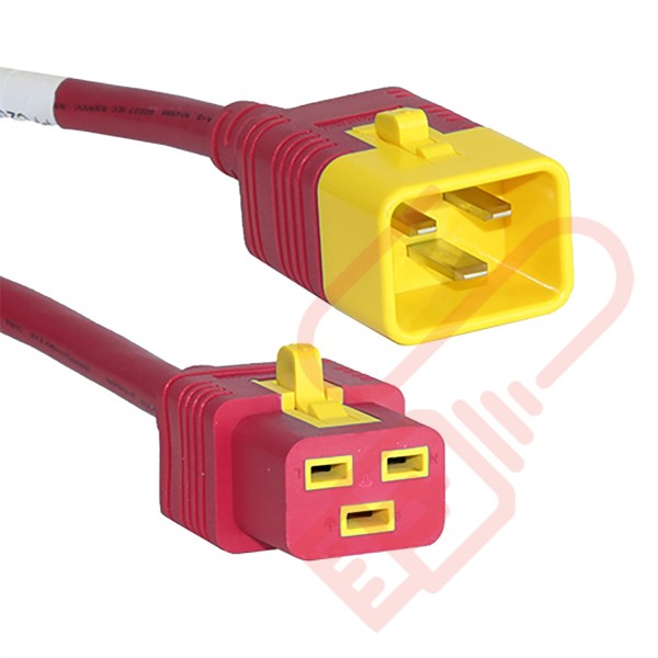 C19 to C20 'V-Lock' Power Cable Red