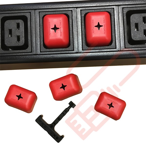 C19 Shield Outlet Cover in Red 5 Pack with Removal Tool