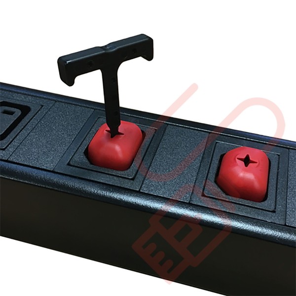 C13 Shield Outlet Cover in Red 10 Pack with Removal Tool