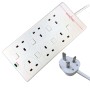 6 Way Individually Switched and Surge Protected Extension Lead White
