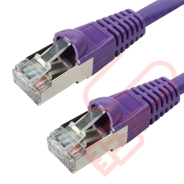 Cat6a Patch Cables RJ45 S/FTP (10G) Premium LSZH Bubble Booted Purple