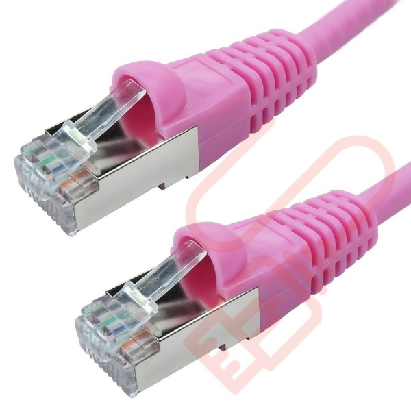 Cat6a Patch Cables RJ45 S/FTP (10G) Premium LSZH Bubble Booted Pink