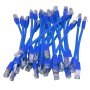20cm (8-inch) 24 Pack in Blue - Cat6a S/FTP Premium Grade LSZH Patch Cables for 2U Patching
