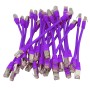 20cm (8-inch) 24 Pack in Purple - Cat6a S/FTP Premium Grade LSZH Patch Cables for 2U Patching