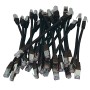 20cm (8-inch) 24 Pack in Black - Cat6a S/FTP Premium Grade LSZH Patch Cables for 2U Patching