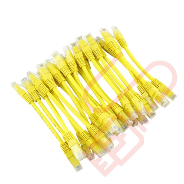 24 Pack of 20cm (8-inch) in Yellow - Cat6 High Grade 250MHz 24AWG LSZH Patch Cables for 2U Patching