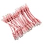 24 Pack of 20cm (8-inch) in Pink - Cat6 High Grade 250MHz 24AWG LSZH Patch Cables for 2U Patching