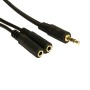 3.5mm Stereo Male to 2x Female Splitter Cable