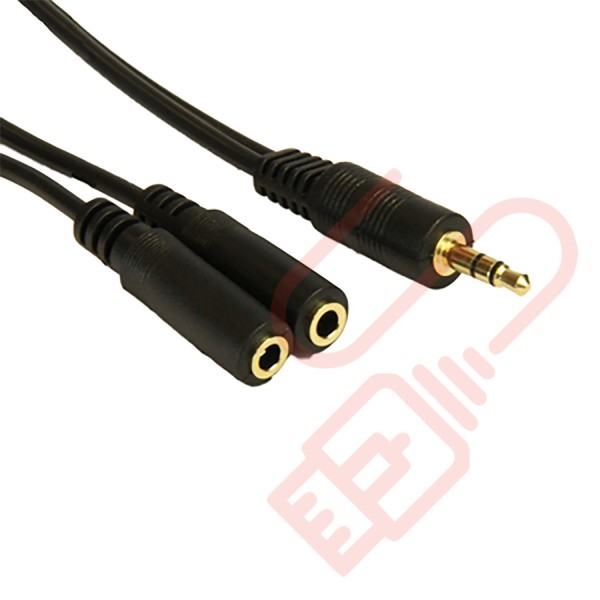 3.5mm Stereo Male to 2x Female Splitter Cable