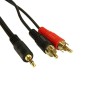 3.5mm Stereo to 2x RCA Audio Cable Black