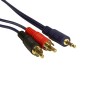 3.5mm Stereo Male to 2 RCA Audio Cables Dark Blue