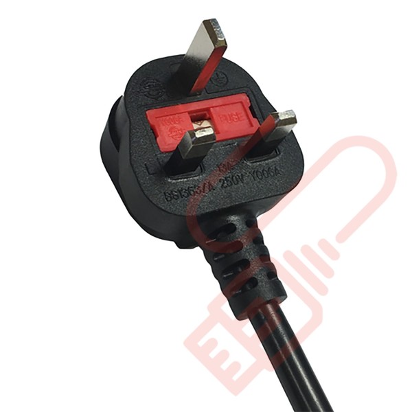Vertical UK Socket to UK 13A Plug with 3 Metre Trailing Cable Rack PDU