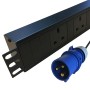 Horizontal PDU UK Socket to 16 Amp Commando Plug