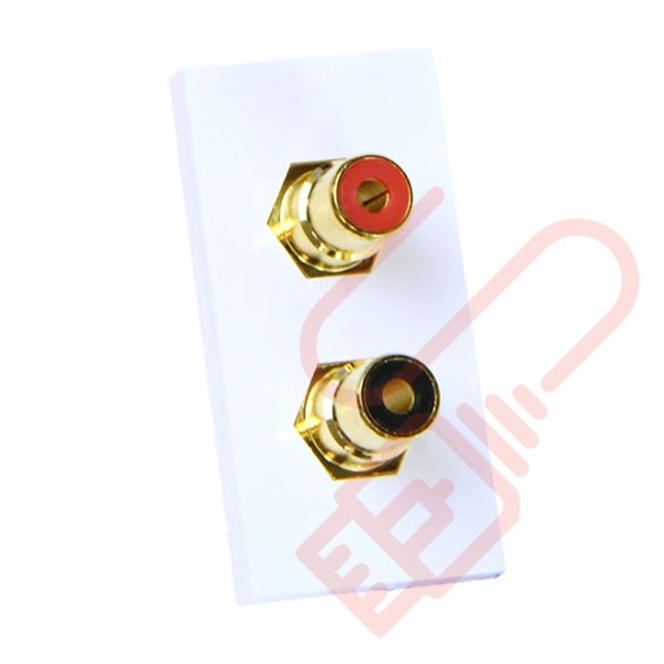 2x RCA Moduler Coupler, Red & Black