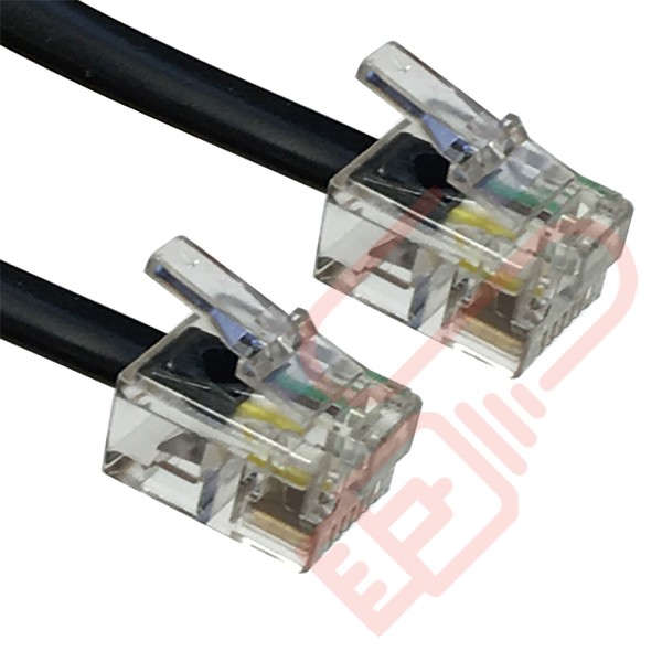 RJ11 to RJ11 ADSL Modem Cable Black