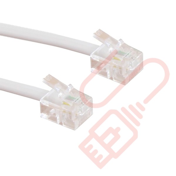 RJ11 to RJ11 ADSL Modem Cable 6P4C White