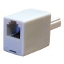 BT Male to RJ11 Female 4 Wire Straight Through Socket Phone Adapter White