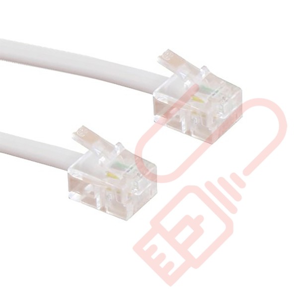 RJ12 Rollover 6 Wire Cat5e Cable White